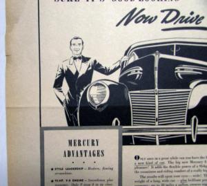 1939 Mercury 8 V8 Engine Sure Its Good Looking Ad Proof Original