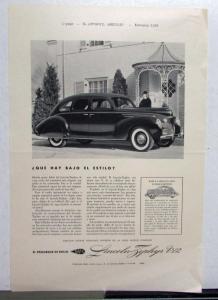 1939 Lincoln Zephyr V12 Whats Under The Style Ad Proof Spanish Text Orig