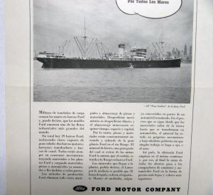 1939 Ford Ships Sail All The Seas Ad Proof Spanish Text Original
