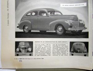 1939 Ford & Mercury Sedan Coupe V8 Two New Fords Ad Proofs Spanish Text Original