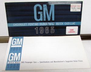 1965 General Motors Shareholders Brochure W/ Pricing Chevrolet Pontiac Buick