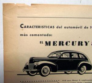 1939 Mercury 8 The Most Talked About Car Ad Proof Spanish Text Original