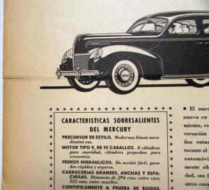 1939 Mercury 8 The Most Talked About Car Ad Proof Spanish Text Original