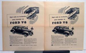 1939 Ford V8 Sedan Your Invitation To Drive A Ford Ad Proofs Spanish Text
