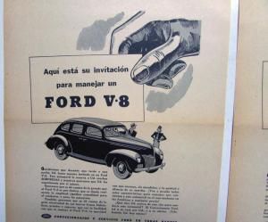 1939 Ford V8 Sedan Your Invitation To Drive A Ford Ad Proofs Spanish Text