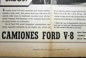 1939 Ford V8 Trucks The Truck That Can Handle Your Job Ad Proofs Spanish Text