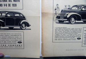 1939 Ford V8 Coupe DeLuxe Great Enthusiasm Ad Proof Spanish Text Original