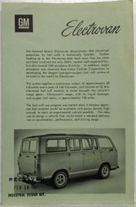 1966 General Motors Electrovan Promotional Folder