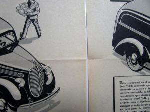 1939 Ford Trucks V8 Delivery Commercial Cars Ad Proofs Spanish Text Original