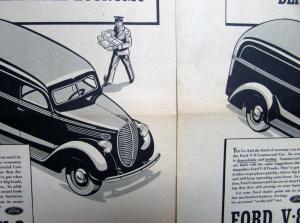 1939 Ford Trucks V8 Delivery Commercial Cars Dependable Economy Ad Proof Orig