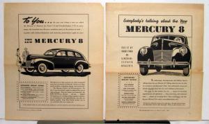 1939 Mercury 8 Town Sedan Coupe Sport Convertible Ad Proofs Original