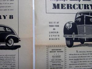 1939 Mercury 8 Town Sedan Coupe Sport Convertible Ad Proofs Original