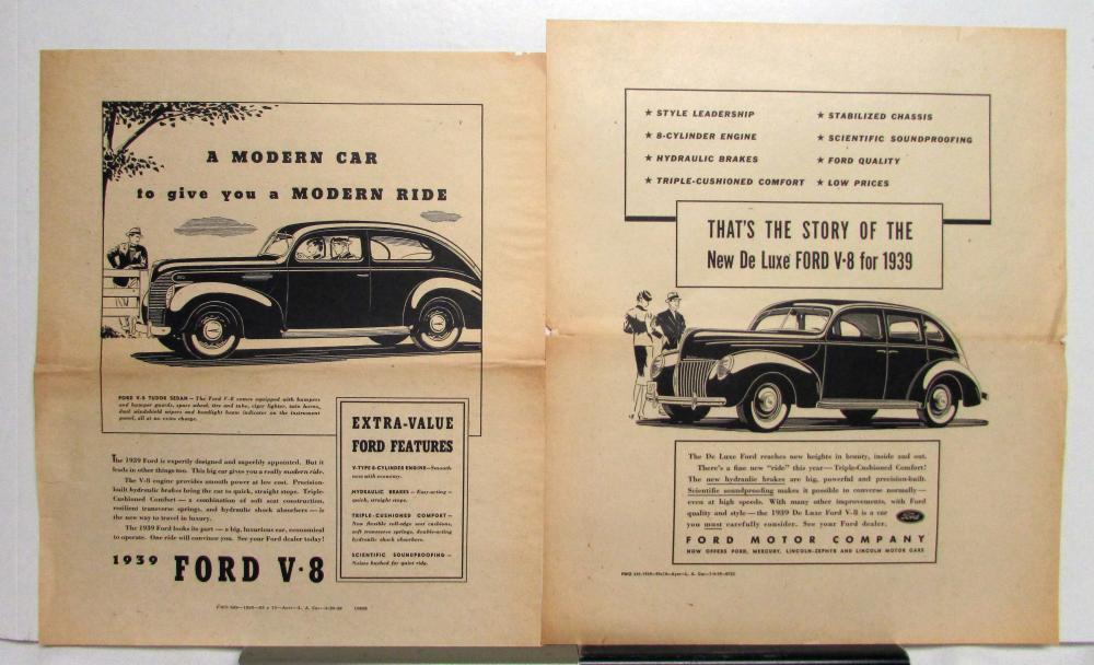 1939 Ford Tudor Sedan Deluxe V8 A Modern Car To Give You A Modern Ride Ad Proof