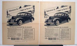 1939 Mercury 8 Sedan Modernize Yourself Ad Proofs Spanish Text Original