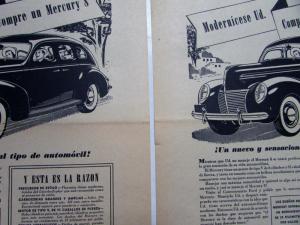 1939 Mercury 8 Sedan Modernize Yourself Ad Proofs Spanish Text Original
