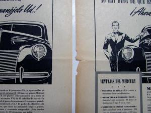 1939 Mercury 8 No Doubt It Is Elegant Ad Proofs Spanish Text Original