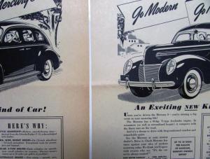 1939 Mercury 8 Sedan Features Go Modern Ad Proof Original