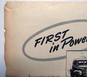 1939 Ford V8 Features First In Power Ad Proof Original