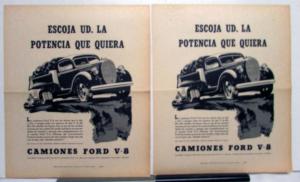 1939 Ford Truck V8 Choose The Power You Want Ad Proof Spanish Text Original