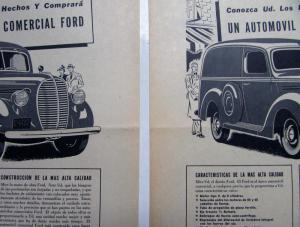 1939 Ford Commercial Car Know The Facts Ad Proofs Spanish Text Original