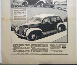 1938 Ford Coupe DeLuxe Passenger Car The Ford Economy Ad Proof Spanish Orig
