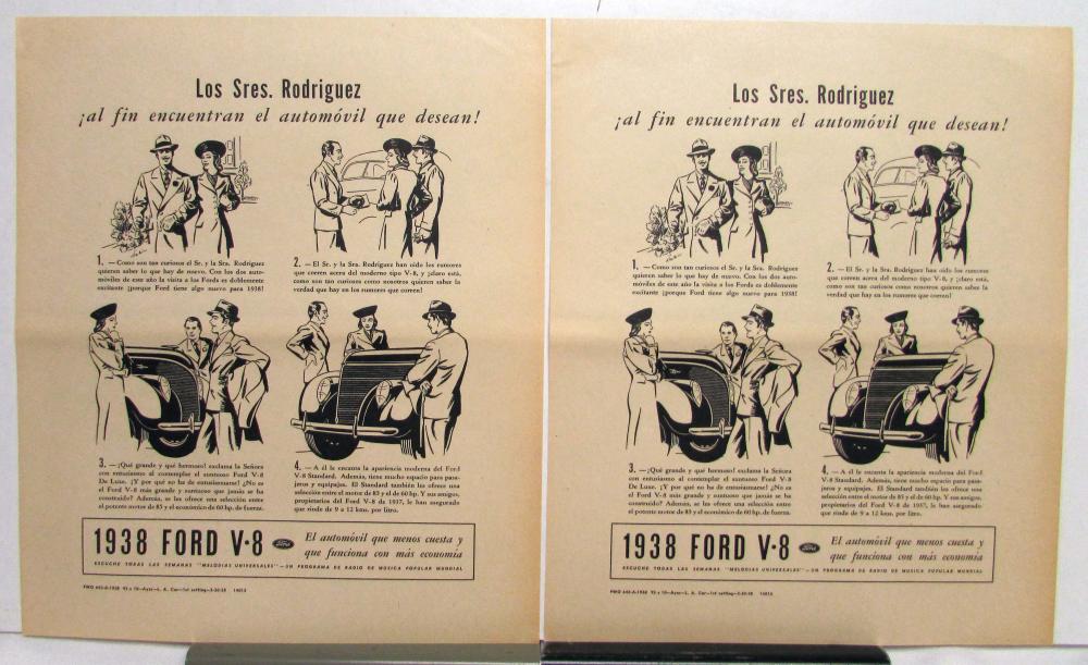 1938 Ford V8 Find The Car They Want Ad Proof Spanish Text Original