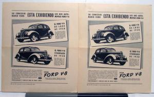 1938 Ford V8 DeLuxe Standard Sedan For Your Dealer Ad Proofs Spanish Text