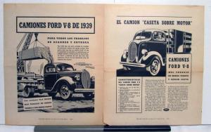 1939 Ford Trucks V8 Features The Motorized Truck Ad Proof Spanish Text Original