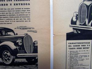 1939 Ford Trucks V8 Features The Motorized Truck Ad Proof Spanish Text Original