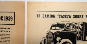 1939 Ford Trucks V8 Features The Motorized Truck Ad Proof Spanish Text Original