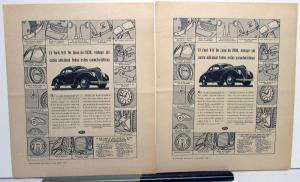 1938 Ford DeLuxe V8 Standard Features No Extra Cost Ad Proof Foreign Portuguese