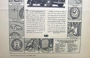 1938 Ford DeLuxe V8 Standard Features No Extra Cost Ad Proof Foreign Portuguese