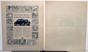 1938 Ford DeLuxe V8 Standard Features No Extra Cost Ad Proof Foreign Portuguese