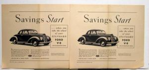 1938 Ford Standard V8 Coupe Savings Start Ad Proof Original