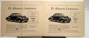 1938 Ford Standard V8 Coupe Savings Start Ad Proof Original Spanish Text