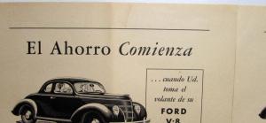 1938 Ford Standard V8 Coupe Savings Start Ad Proof Original Spanish Text