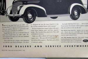 1938 Ford Standard DeLuxe V8 Two New Ford Cars Ad Proof Original