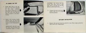 1965 General Motors B Body Convertible Power Top Operation Owners Manual Hydro