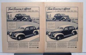 1938 Ford V8 DeLuxe Standard Ford Economy Is Offered Ad Proof Original