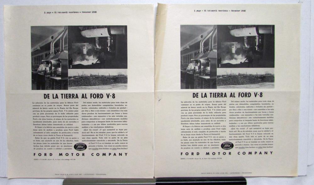 1937 Ford From Land To Ford Ad Proofs Original Spanish Text