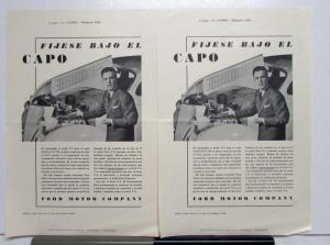 1937 Ford From Under The Hood Ad Proofs Original Spanish Text