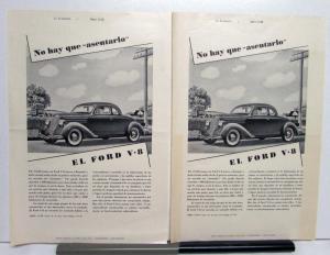 1936 Ford V8 You Dont Have To Settle Ad Proofs Original Spanish Text