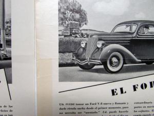 1936 Ford V8 You Dont Have To Settle Ad Proofs Original Spanish Text
