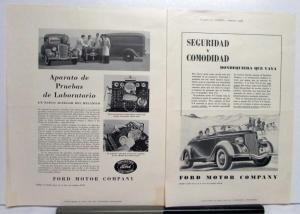 1936 Ford Laboratory Testing Apparatus Ad Proof Original Spanish Text