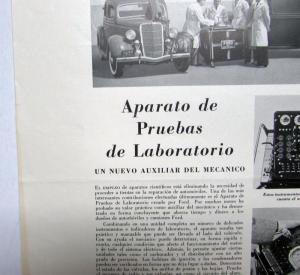1936 Ford Laboratory Testing Apparatus Ad Proof Original Spanish Text