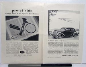 1936 Ford Sedan Characteristic Of Legitimate Ford Parts Ad Proof Orig Spanish
