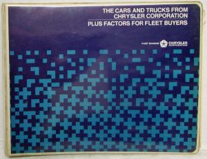 1981 Chrysler Plymouth Dodge Fleet Buyers Guide Binder - Cars and Trucks