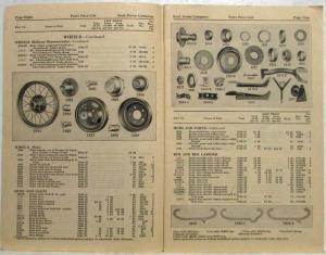 1927 Ford Model T Price List of Parts Orig Effect July 1 1927 For 1909 To1927