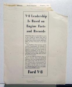 1935 Ford V8 Leadership Is Based On Engine Facts And Records Ad Proof Original
