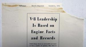 1935 Ford V8 Leadership Is Based On Engine Facts And Records Ad Proof Original